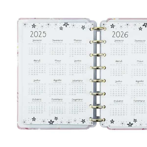Planner Permanente De Disco Pink Blossom By Sof- Caderno Inteligente - Imagem 5
