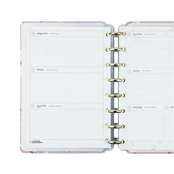 Planner Permanente De Disco Pink Blossom By Sof- Caderno Inteligente - Imagem 7