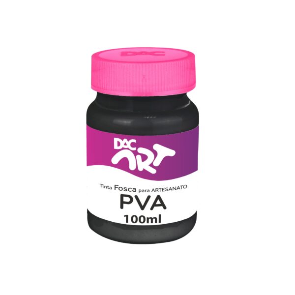 Tinta Para Artesanato PVA Fosca Preto 100ml- DAC
