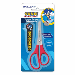 Tesoura Escolar C/ Proteção Sonic- Leo&Leo