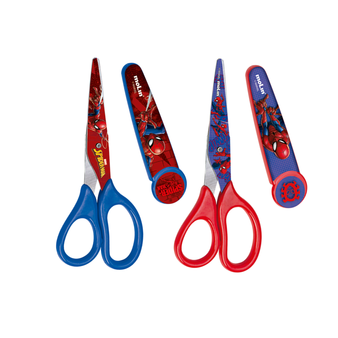 Tesoura Escolar c/ Protetor 13,5cm Spider Man- Molin