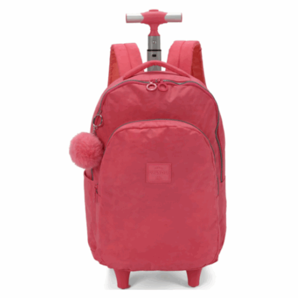 Mochila de Rodinhas Pompom UP4YOU Vinho- Luxcel - Imagem 2