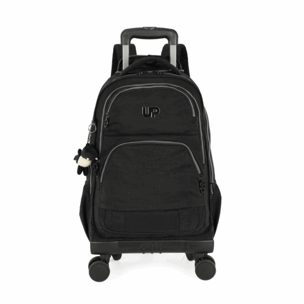 Mochila de Rodinhas UP4YOU Dino Crinkle 360° Preta- Luxcel