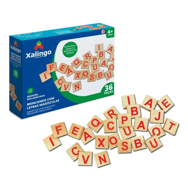 Brinquedo: Brincando com Letras Maiúsculas 36 Peças- Xalingo