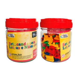 Balde Brincando com Letras e Números 118 Peças- Pais&Filhos