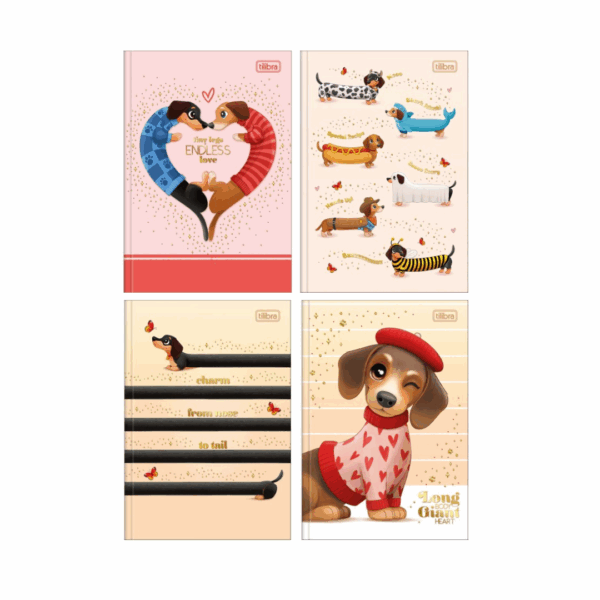 Caderno Brochura 1/4 Brownie The Dogs 80fls- Tilibra