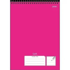Caderno Pautado Espiral Superior P/ Canhoto Stiff Slim Rosa 80fls- Jandaia