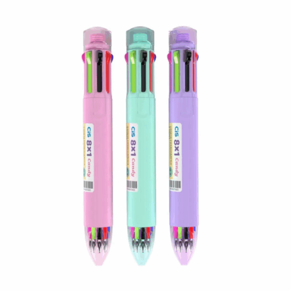Caneta Retrátil Candy 8 Cores 0,7mm- CIS