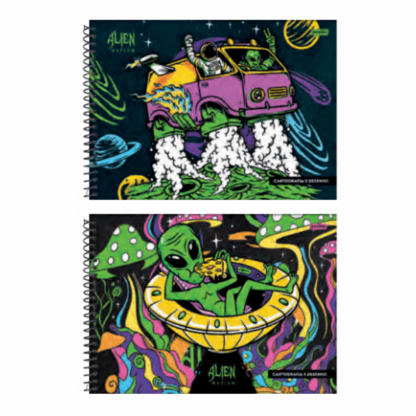 Caderno de Desenho Alien Nation 80fls- Jandaia