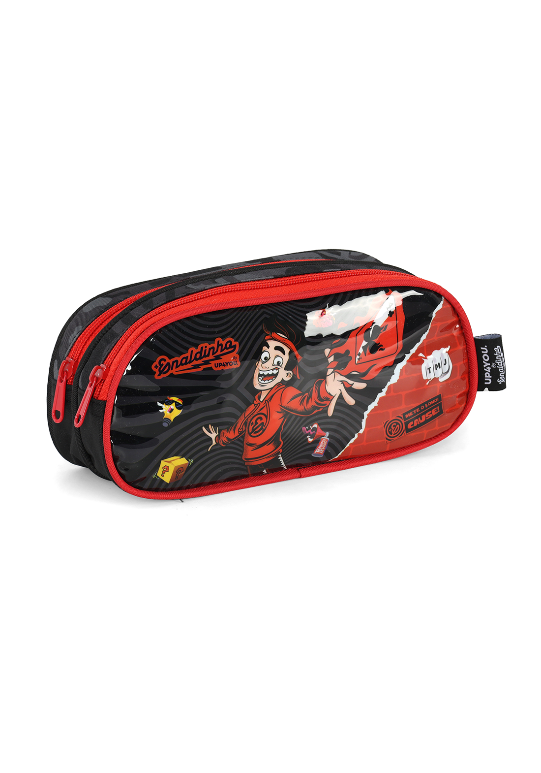 Estojo 2 Divisórias Enaldinho Vermelho- Luxcel