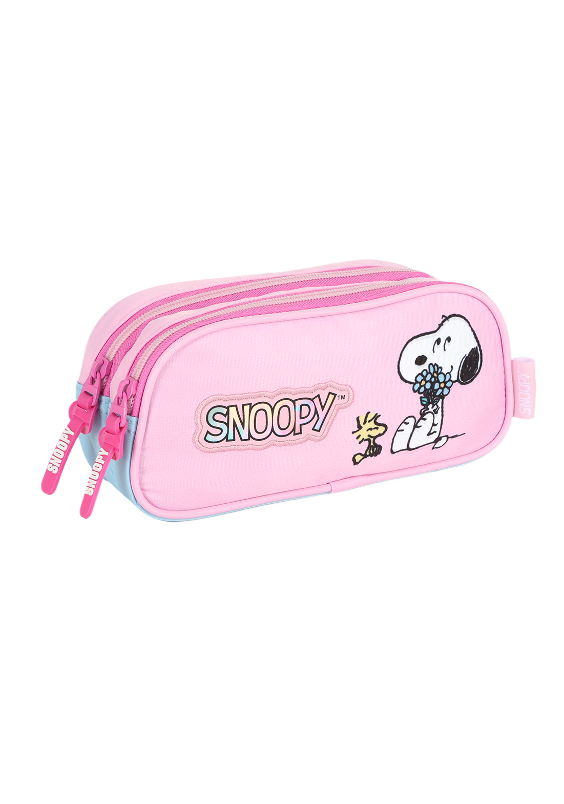Estojo 2 Divisórias Snoopy Rosa- Luxcel