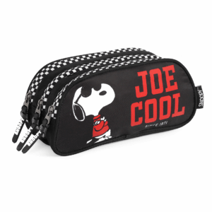 Estojo 3 Divisórias Snoopy Joe Cool Preto- Luxcel