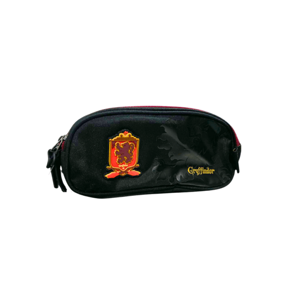 Estojo 2 Divisórias Harry Potter Gryffindor Preto- Luxcel