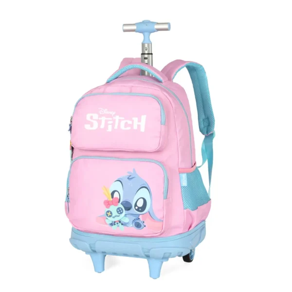 Mochila de Rodinhas Grande Stitch Disney Carrinho Rosa- Luxcel - Imagem 2