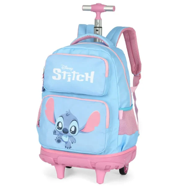 Mochila de Rodinhas Grande Stitch Disney Carrinho Azul- Luxcel - Imagem 2