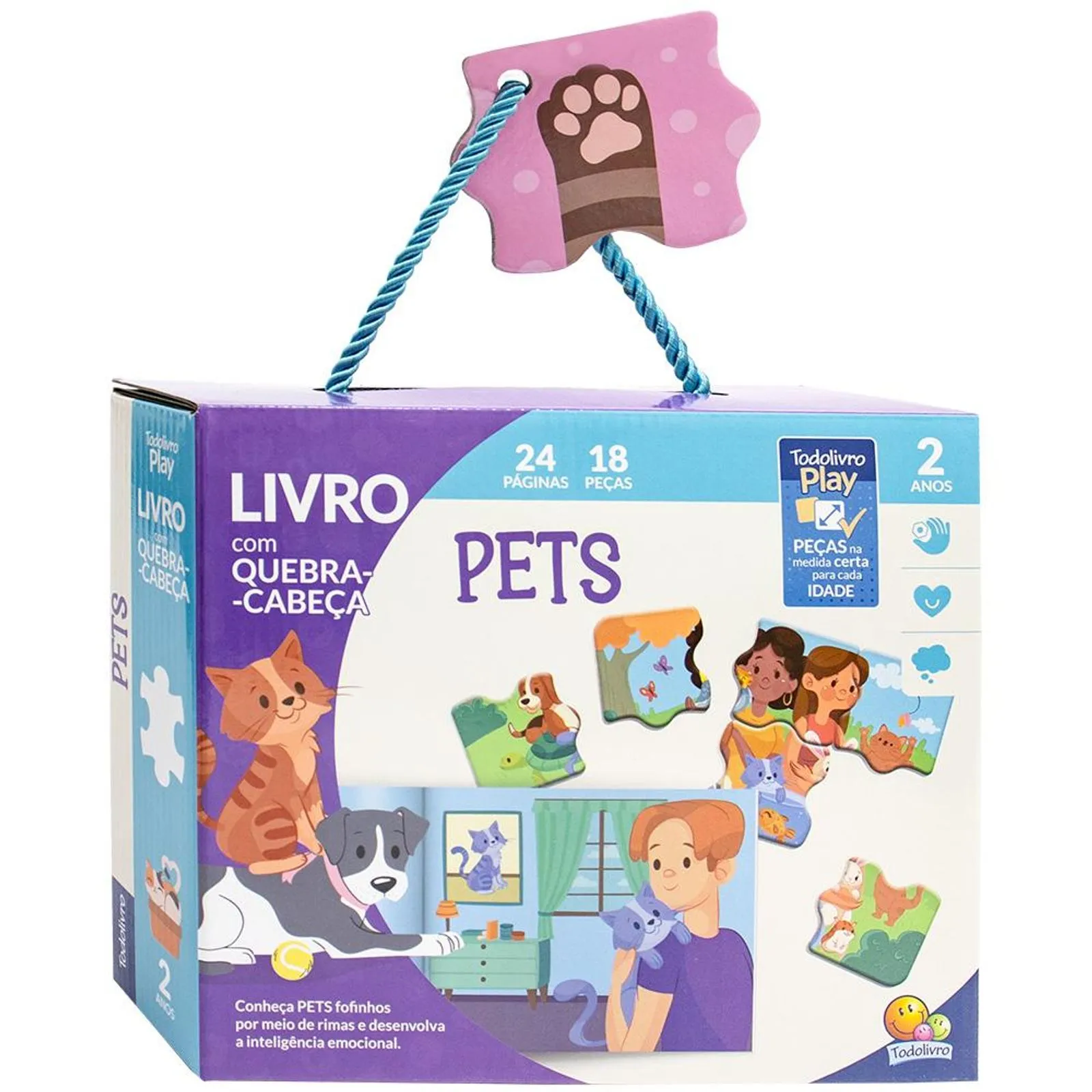 Livro Play: Quebra Cabeça + Livro Pets- Todo Livro