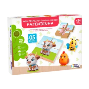 Meu Primeiro Quebra-Cabeça Fazendinha 20 Peças MDF- Pais&Filhos