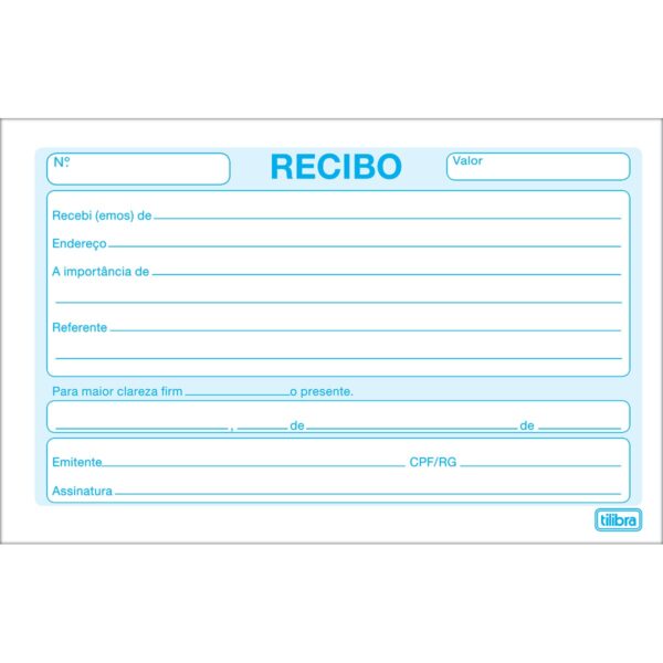 Bloco de Recibo Comercial S/ Canhoto Pequeno 50fls- Tilibra