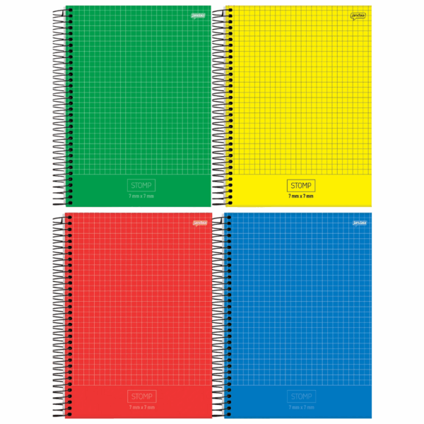 Caderno Espiral Quadriculado 10mmX10mm 96fls- Jandaia