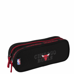 Estojo 2 Divisórias NBA Chicago Bulls Preto- Sestini