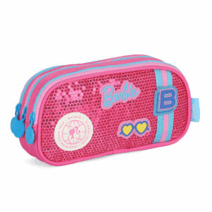 Estojo 3 Divisórias Barbie Rosa- Luxcel