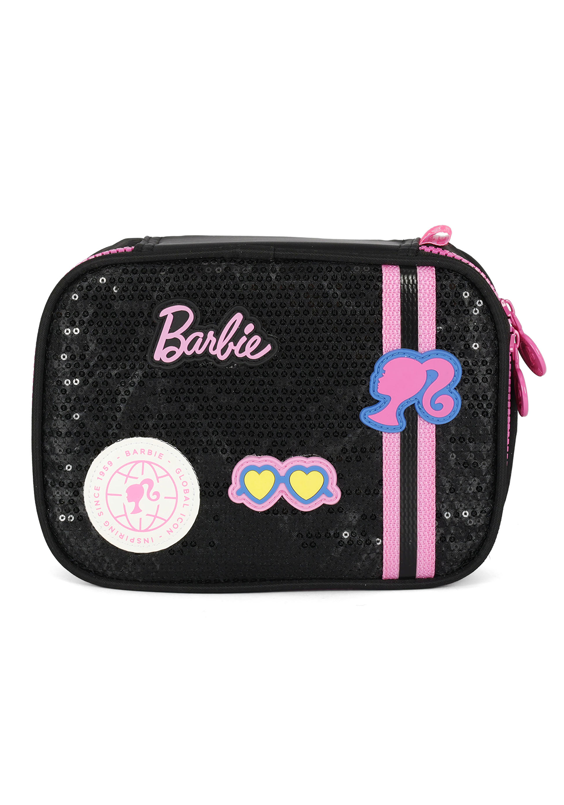 Estojo Box Barbie Lantejoulas Preta- Luxcel