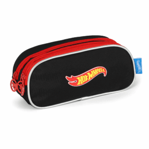 Estojo3 Divisórias Hotwheels Preto- Luxcel