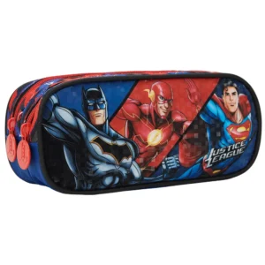 Estojo 2 Divisórias Liga da Justiça Preto- Xeryus
