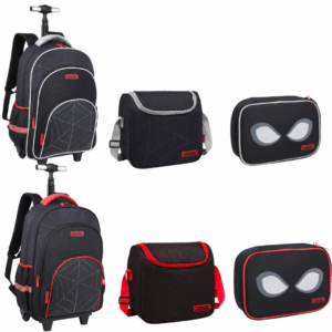 Kit Mochila de Rodinhas/ Lancheira/ Estojo Max Hero 26- Fênix