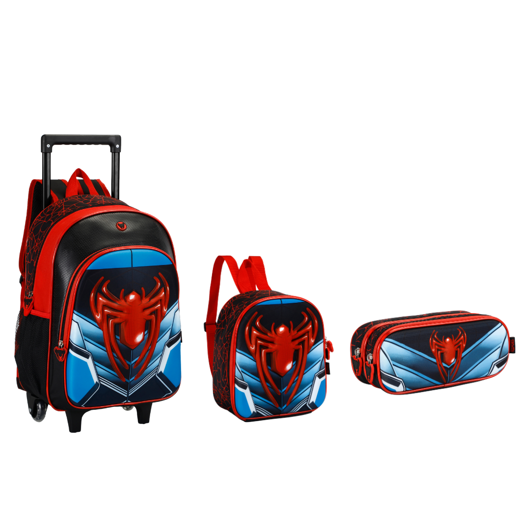 Kit Mochila de Rodinhas/ Lancheira/ Estojo Spider 26- Fênix - Imagem 2