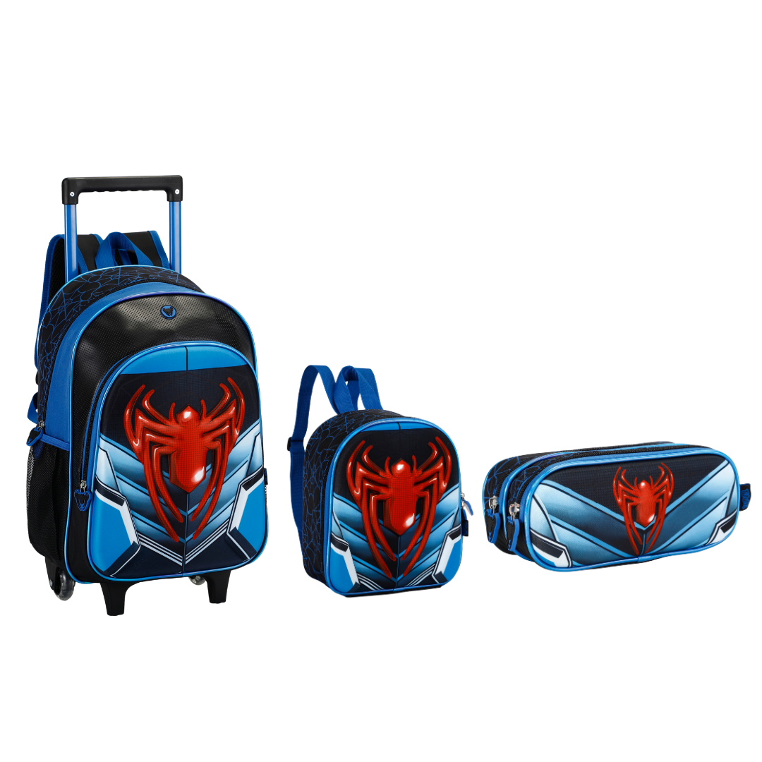 Kit Mochila de Rodinhas/ Lancheira/ Estojo Spider 26- Fênix - Imagem 3