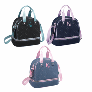 Lancheira Térmica Escolar 2 Andares Kika Jeans c/ Glitter Cores - Fênix
