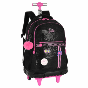 Mochila de Rodinhas Barbie Preta- Luxcel
