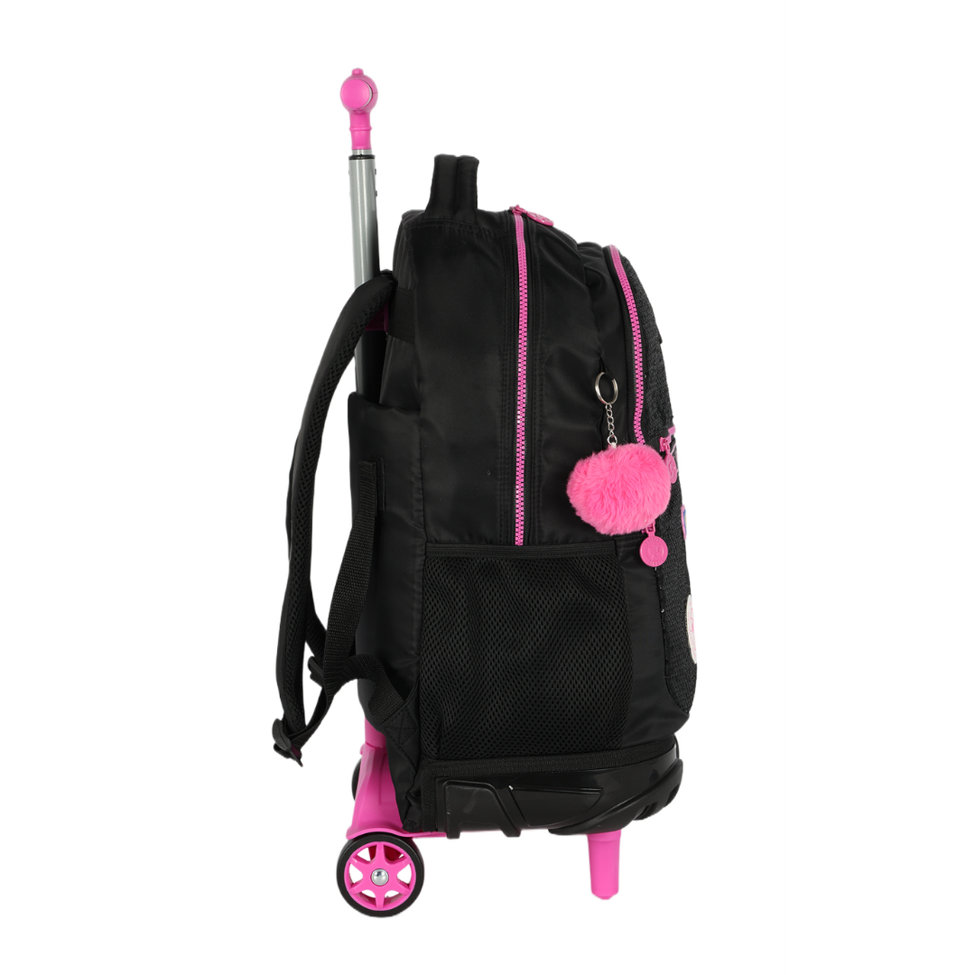 Mochila de Rodinhas Barbie Lantejoulas Preta- Luxcel - Imagem 2