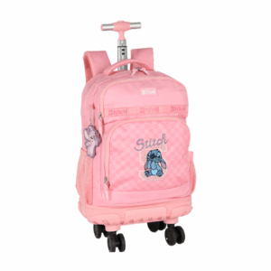 Mochila de Rodinhas 360° Stitch Colegial Azul- Luxcel