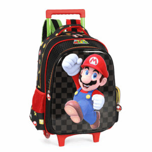 Mochila de Rodinhas Super Mario Preta- Luxcel
