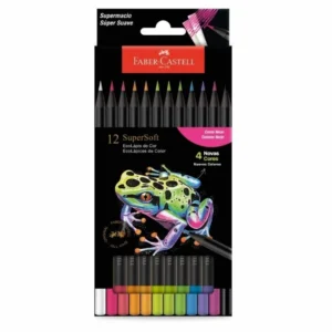 Lápis de Cor SuperSoft 12 Cores Neon- Faber Castell