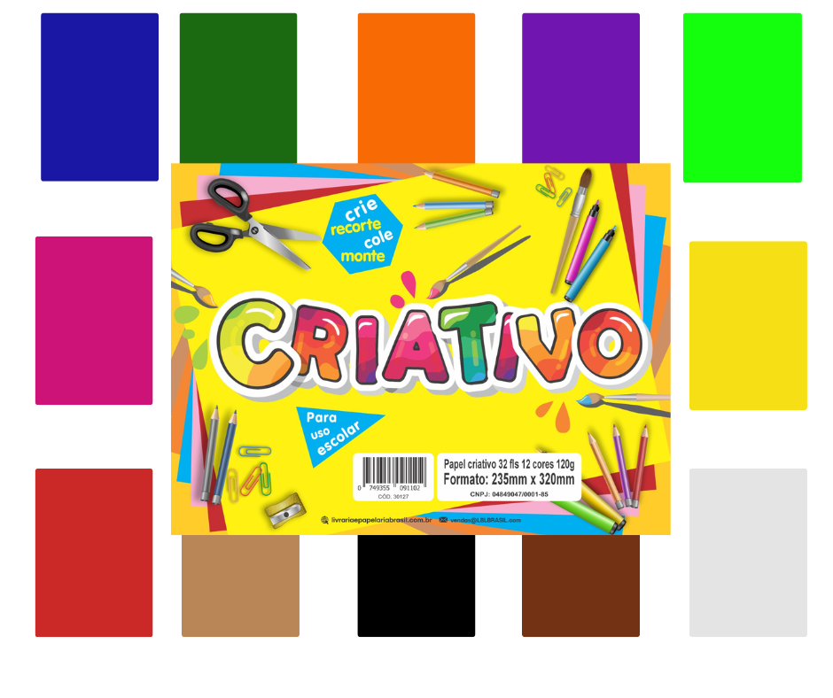 Papel Criativo A4 8 Cores 80g 24fls- LBL