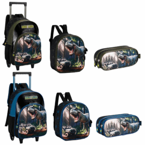 Kit Mochila de Rodinhas/ Lancheira / Estojo Dino Land