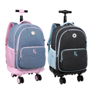 Mochila de Rodinhas 360° Kika Jeans Cores- Nova Rio
