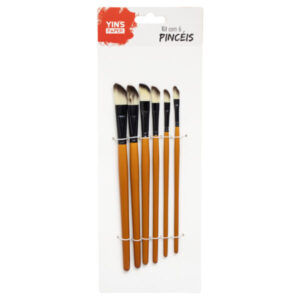 Kit Pincéis Chanfrado 6 Unidades- Yin's Paper