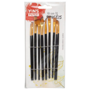 Kit Pincéis de Pintura 10 Unidades Pretos- Yin´s Paper