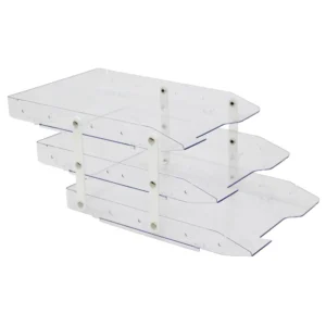 Organizador de Mesa Caixa Correspondência Triplo Móvel Cristal- Maxcril