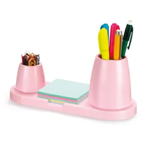 Organizador de Mesa Triplo 3 em 1 Rosa Pastel- Maxcril