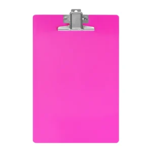 Prancheta Plástico Ofício Rosa Fosca Prendedor de Metal- Maxcril