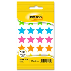 Etiqueta Estrela Colorida Neon 18,79mm 100 Unidades- Pimaco