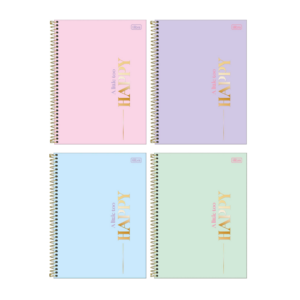 Caderno Espiral Colegial Capa Dura 1 Matéria Happy 80fls- Tilibra