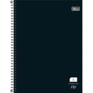 Caderno Quadriculado Espiral 0.5mm ZIP Preto 48fls- Tilibra