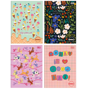 Caderno Brochura Capa Dura Zoom+ Feminino 96fls- Tilibra
