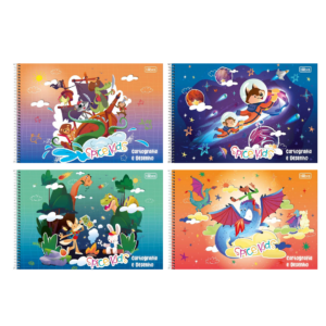 Caderno de Desenho e Cartografia Spice Kids Masculino 80fls- Tilibra